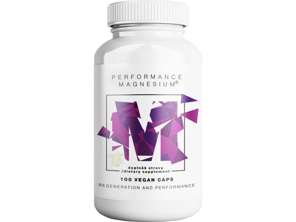 Performance Magnesium® 1000 mg, Hořčík 200 mg + Vitamín B6 P5P, 100 vegan kapslí